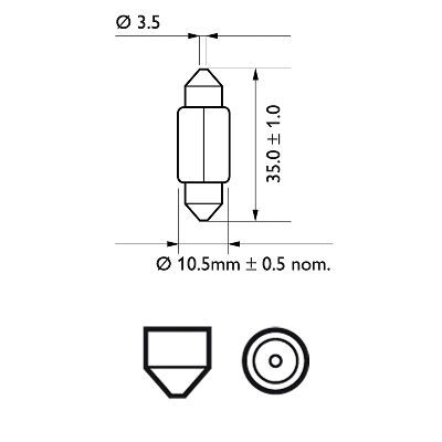 Ampül - (Fiat Cinquecento, Ducato, 500, Panda, Punto, Doblo, Tipo, Seicento, Sandero, Duster, Logan, Spring, Solenza, Spider, GT, Giulia, 164, 75, 155, 33) - (PHILIPS-12844CP)