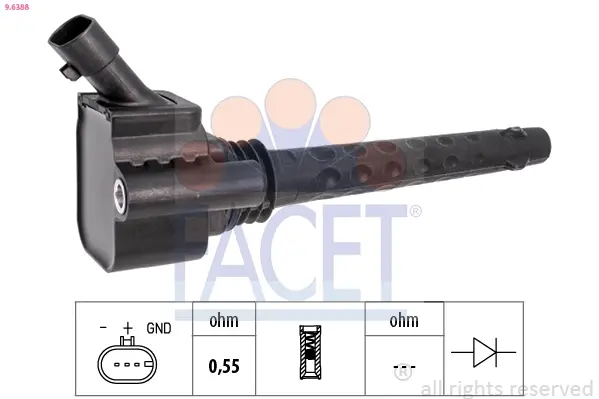 Ateşleme Bobini - (Fiat Doblo, 500, Grande Punto, Bravo, Linea, Giulietta, Mito) - (FACET-96388)