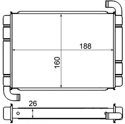 Kalorifer Radyatörü - (Fiat Tipo, Grande Punto, Punto, Doblo, Fiorino, Qubo, Linea, Egea, Mito) - (MAHLE-AH9000S)